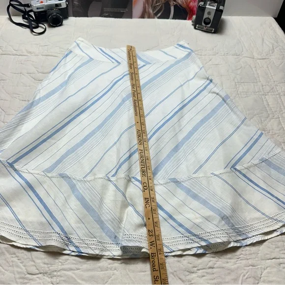 Coastal Linen Blend Stripe Skirt | A-Line Panel Flare · Banana Republic - Picture 7 of 11